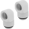 Corsair „Hydro X“ serijos adapteriai 90 laipsnių G1/4 colio lizdas į G1/4 colio lizdą – 2 vnt. pakuotėje, pasukami, Baltas