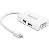 DELOCK Adapteris mini Displayport 1.1 male > VGA / HDMI / DVI moteriškas Pasyvus baltas