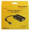 DELOCK Adapteris mini Displayport 1.1 male > VGA / HDMI / DVI female Passive juodas
