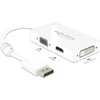 Delock Adapteris Displayport 1.1 vyriškas > VGA / HDMI / DVI moteriškas Pasyvus baltas