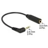 DELOCK AUDIO LIZDAS 2.5MM(M) 3 PIN->MINIJACK 3.5MM(F) 4 PIN 0.17M JUODA