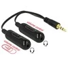 DeLOCK 0,19 m, 3,5 mm/2 x 3,5 mm, 3,5 mm, kištukas, 2 x 3,5 mm, lizdas, 0,19 m, juodas
