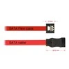 KABELIS SATA DATA III (6GB/S) F/F 10CM Z ZATRZASKAMI METALOWYMI FLEXI Raudonas DELOCK