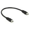 KABELIS AUDIO MINIJACK 3.5MM F/F 3 PIN 0.25M JUODA DO PANELU DELOCK