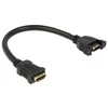 HDMI kabelis F/F V1.4 0.25M JUODA DO PANELU DELOCK