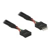 USB prailginimo laido kontaktų antgalis M/F 10 kontaktų 2.0 25cm Juodas Delock