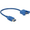 Kabelis USB Delock USB-A - USB-A 0.25 m Mėlyna (85111)