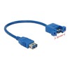 Kabelis USB Delock USB-A - USB-A 0.25 m Mėlyna (85111)