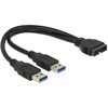 DELOCK kabelio USB 3.0 kaiščio antraštės kištukinis lizdas > 2 x USB 3.0 tipo A kištukas 25 cm