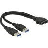 DELOCK kabelio USB 3.0 kaiščio antraštės kištukinis lizdas > 2 x USB 3.0 tipo A kištukas 25 cm