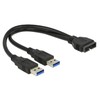 DELOCK kabelio USB 3.0 kaiščio antraštės kištukinis lizdas > 2 x USB 3.0 tipo A kištukas 25 cm