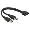 DELOCK kabelio USB 3.0 kaiščio antraštės kištukinis lizdas > 2 x USB 3.0 tipo A kištukas 25 cm