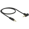 KABELIS AUDIO MINIJACK 3.5MM M/M 3 PIN KAMPINIS 90" 0.5M JUODA DELOCK
