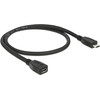 Delock prailginimo kabelis USB 2.0 tipo Micro-B kištukas > USB 2.0 tipo Micro-B lizdas. 0,5 m