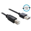 Delock kabelis EASY-USB 2.0 tipo A kištukas > USB 2.0 tipo B kištukas 0,5 m juodas