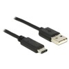 DELOCK Cable USB 2.0 Type-A male > USB Type-C 2.0 male 0,5 m juodas