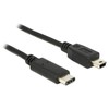 USB kabelis Delock USB-C - miniUSB 0, 5 m Juoda (83335)