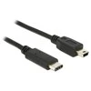 USB kabelis Delock USB-C - miniUSB 0, 5 m Juoda (83335)