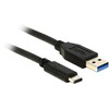 USB kabelis DeLOCK, 0,5 m, Type C ma - Type A ma, 3.1 Gen 2, juodas / 83869