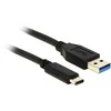 USB kabelis DeLOCK, 0,5 m, Type C ma - Type A ma, 3.1 Gen 2, juodas / 83869