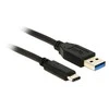USB kabelis DeLOCK, 0,5 m, Type C ma - Type A ma, 3.1 Gen 2, juodas / 83869