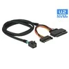 „Delock“ kabelis SAS SFF-8643 -> SAS U.2 SFF-8639 + SATA maitinimo šaltinis, 75 cm
