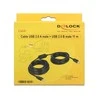 Delock Cable USB 2.0 A tipo kištukas > USB 2.0 B tipo kištukas 11 m