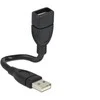 DELOCK kabelis USB 2.0 A kištukas > Moteriškas ShapeCable 0,15 m