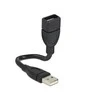 DELOCK kabelis USB 2.0 A kištukas > Moteriškas ShapeCable 0,15 m
