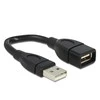 DELOCK kabelis USB 2.0 A kištukas > Moteriškas ShapeCable 0,15 m