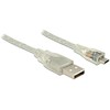 „Delock“ 1,5 m – USB2.0-A / USB2.0 „Micro-B“ – 1,5 m – USB A – „Micro-USB B“ – USB 2.0 – įtaisas/vyras – skaidrus