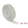 Delock Klett-Kabelbinder L 3 m x B 20 mm Rolle grau