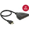 Delock HDMI UHD jungiklis 3 x HDMI įvestis > 1 x HDMI išvestis 4K su integruotu kabeliu 50 c
