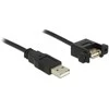Delock Cable USB 2.0 A tipo kištukas > USB 2.0 A tipo lizdas, skirtas montuoti 1 m