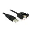 Delock Cable USB 2.0 A tipo kištukas > USB 2.0 A tipo lizdas, skirtas montuoti 1 m