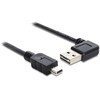 KABELIS USB MINI(M)->USB-A(M) 2.0 1M KAMPINIS LEWO/PRAWO EASY-USB JUODA (CANON) DELOCK