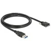 USB MICRO(M) KABELAS SU VARŽTAIS->USB-A(M) 3.0 1M JUODA DELOCK