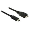 USB kabelis Delock USB-C - mikroUSB 1 m Juoda (83677)