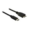 USB kabelis Delock USB-C - mikroUSB 1 m Juoda (83677)