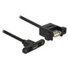 Delock Kabelis USB 2.0 Micro B Buchse zum Einbau USB 2.0 A 1 m