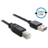 Delock Cable EASY-USB 2.0 A tipo kištukas > USB 2.0 B tipo kištukas 2 m juodas