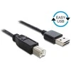 Delock Cable EASY-USB 2.0 A tipo kištukas > USB 2.0 B tipo kištukas 2 m juodas