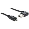 KABELIS USB MICRO(M)->USB-A(M) 2.0 2M KAMPINIS KAIRĖ/DEŠINĖ EASY-USB JUODA DELOCK