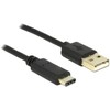 DELOCK Cable USB 2.0 Type-A male > USB Type-C 2.0 male 2,0 m juodas
