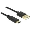DELOCK Cable USB 2.0 Type-A male > USB Type-C 2.0 male 2,0 m juodas