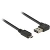 USB kabelis Delock Easy USB, Micro-B tipo, 2m, juodas (85166)