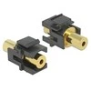 MODUŁ KEYSTONE GNIAZDO JACK 3.5MM(F)->JACK 3.5MM(F) STEREO POZŁACANE JUODA DELOCK