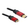 USB kabelis Delock USB-A - mikroUSB 3 m Raudona (82762)