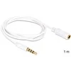 GARSO pratęsimo kabelis MINIJACK 3,5 mm M/F 4 PIN 1M BALTA DELOCK