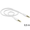 DeLOCK 83439 kabelio lizdo kištukas 3,5 mm lizdo kištukas iki 3,5 mm lizdo kištukas 0,5 m baltas